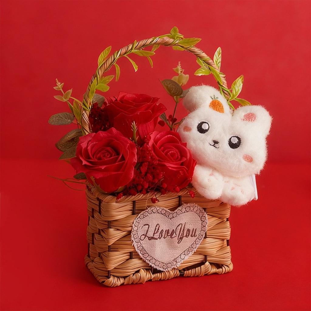 Birthday Gift Simulation Plastic Rose Flower Basket