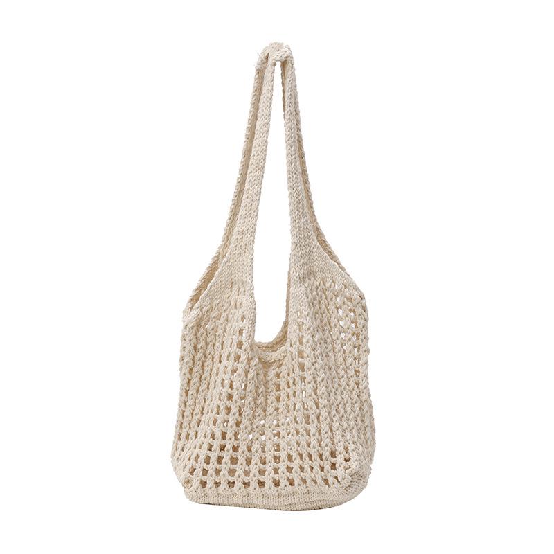 

Летняя вязаная сумка-мешок из пряжи 2025 - Легкая пляжная сумка на одно плечо