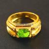 Peridot Oval Cut With 925 Sterling Silver Gold Plated Ring For Men's #B450 JL375683863215