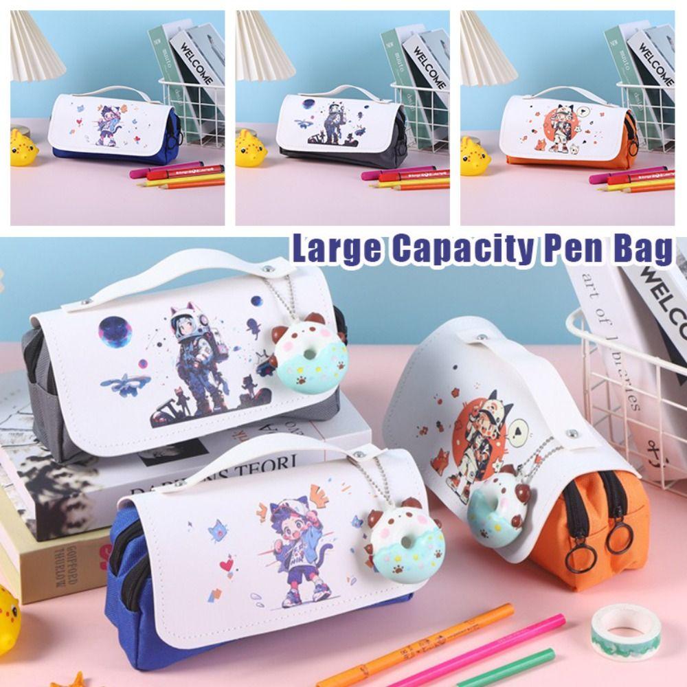 Cat Boy Print Pen Bag Decompression Pen Box Multi-function Stationery Organizer  School Office