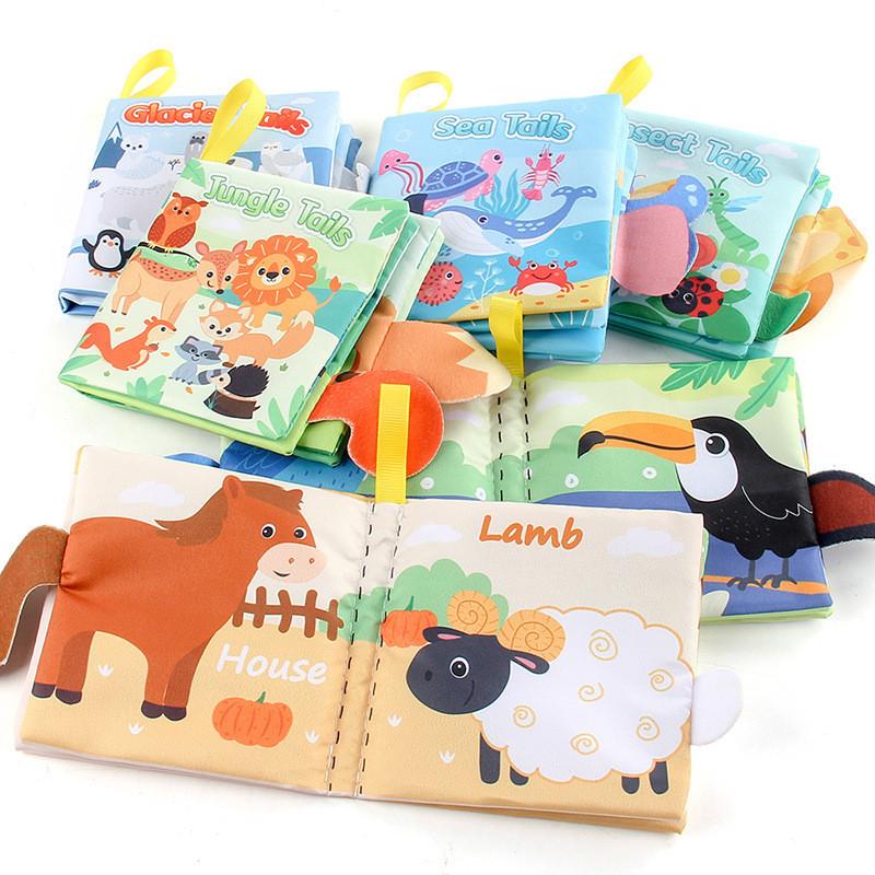 Source Factory 4 Pages 8 Sides Cross-border Baby Cloth Book Tear-resistant Early Education Puzzle Baby Cloth Book Science Educational Toy