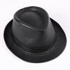 Men's Cowhide Fedora Hat - Autumn/Winter Retro Leather Gentleman's Jazz Cap for Middle-Aged & Elderly