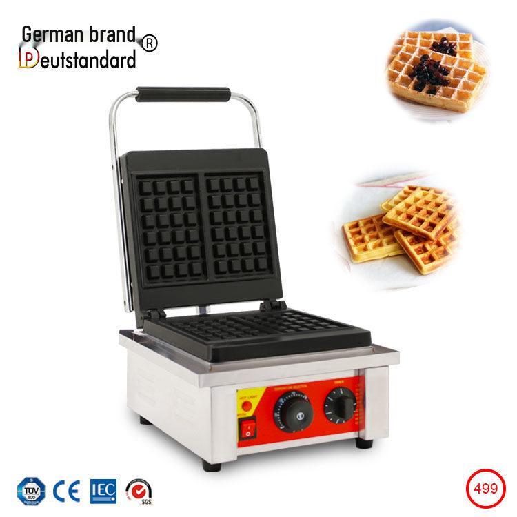 Cast Iron 2-Slice Square Waffle Maker - Commercial & Home Breakfast Machine, Model NP499