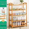 Wall-Mounted Bamboo Shoe Rack: Space-Saving, Dustproof, Multi-Layer Storage for Entryway