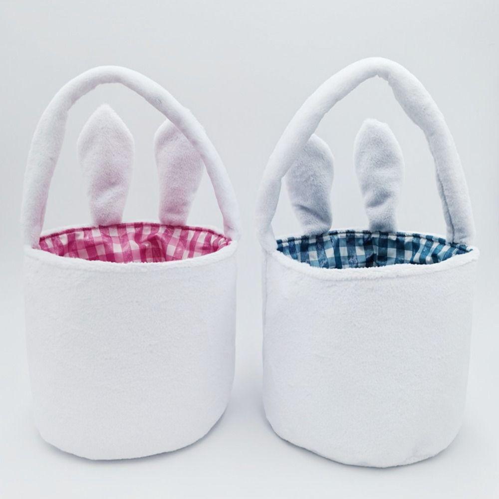 New Easter Rabbit Buckets Soft Cute Bunny Basket Long Ear Storage Bag Happy Easter