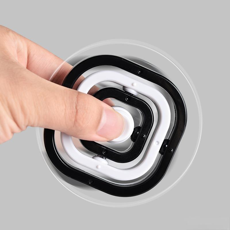 Black and White Fingertip Gyro Fidget Toy Stress Relief Fidget Spinner Autism ADHD Anxiety Sensing Toy Children's Adult Gift