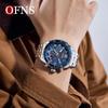 Ofns Luxury Quartz Watch: Luminous, Rotating Bezel, Waterproof & Single Calendar - Men's Business Wristwatch.