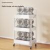 Carrello Multi-Livello Pieghevole Compatto: Scaffale Metallico Versatile per Bagno, Camera da Letto o Soggiorno