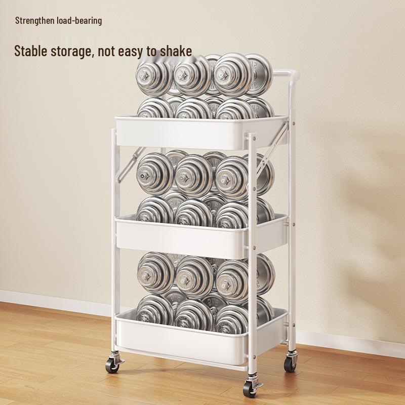 Carrello Multi-Livello Pieghevole Compatto: Scaffale Metallico Versatile per Bagno, Camera da Letto o Soggiorno