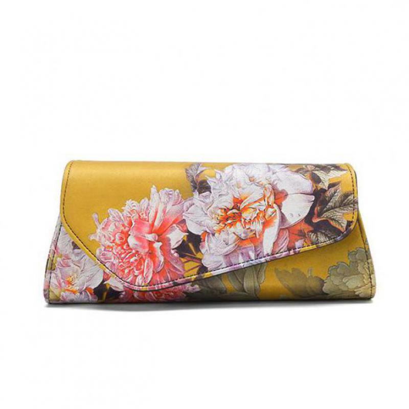 

Женские сумки-клатчи Johnature, античная сумка Cheongsam, универсальные винтажные женские сумки на плечо с цветочным принтом жёлтый