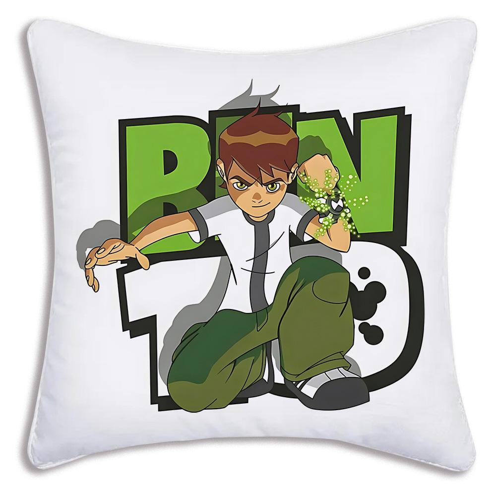 Anime B-Ben 10 Kissenbezüge Cartoon Sofa Dekoratives Zuhause Doppelseitiger Druck Kurzer Plüsch Niedlicher Kissenbezug
