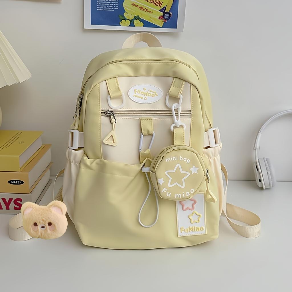 Summer, five-pointed star backpack, Japanese cute ins milk whirring little girl fresh and versatile travel backpack