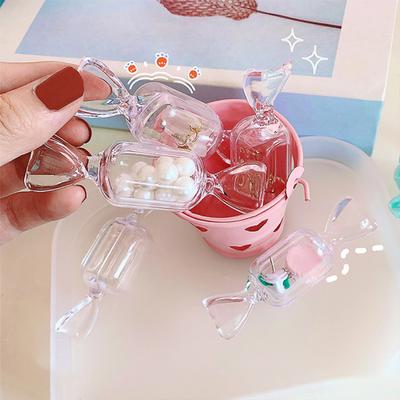 10 Stück Aufbewahrungsboxen, hohl, wiederverwendbar, Bonbonform, transparent, Ohrstecker-Boxen, Schmuck-Organizer für den täglichen Gebrauch