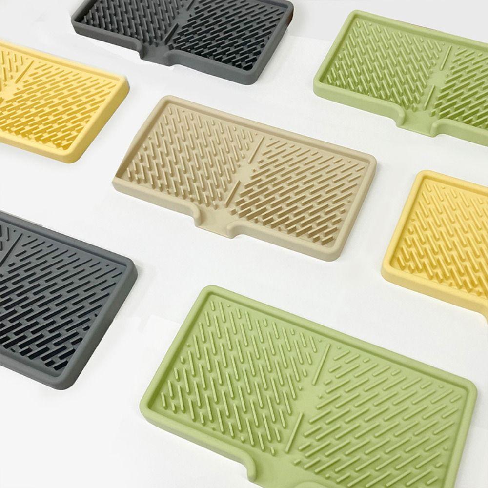 Non-slip Drainage Mat Silicone Sink Placemat Creative Dish Drying Mat for Kitchen Utensils