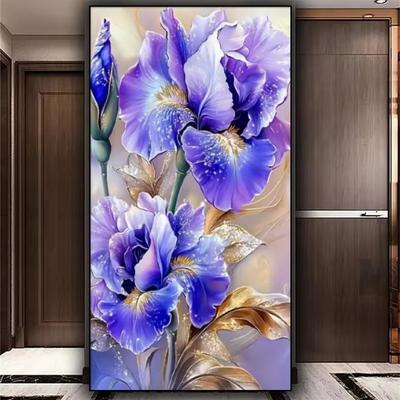 Paarse Iris Bloem 5D DIY Diamant Mozaïek Kunst Vol Vierkant Ronde Diamant Schilderen Stilleven Groot Formaat Nieuw 2025 Huisdecoratie