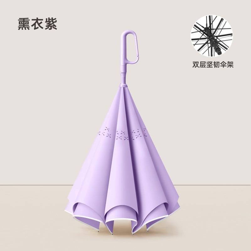 Ring-lock double-layer fully automatic reverse umbrella, long handle, large car umbrella, enlarged, reinforced, thickened, wholesale umbrellas for