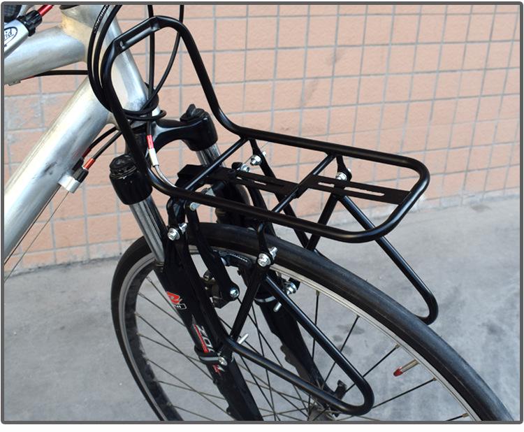 Disc Brake Front Rack for Mountain Bikes - Steel Long-Distance Bicycle Basket Accessory