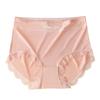 Ladies Summer Light and Thin Pure Lace No Trace Ice Silk Pure Cotton Crotch Breathable High Waist Close Belly Flat Angle Briefs