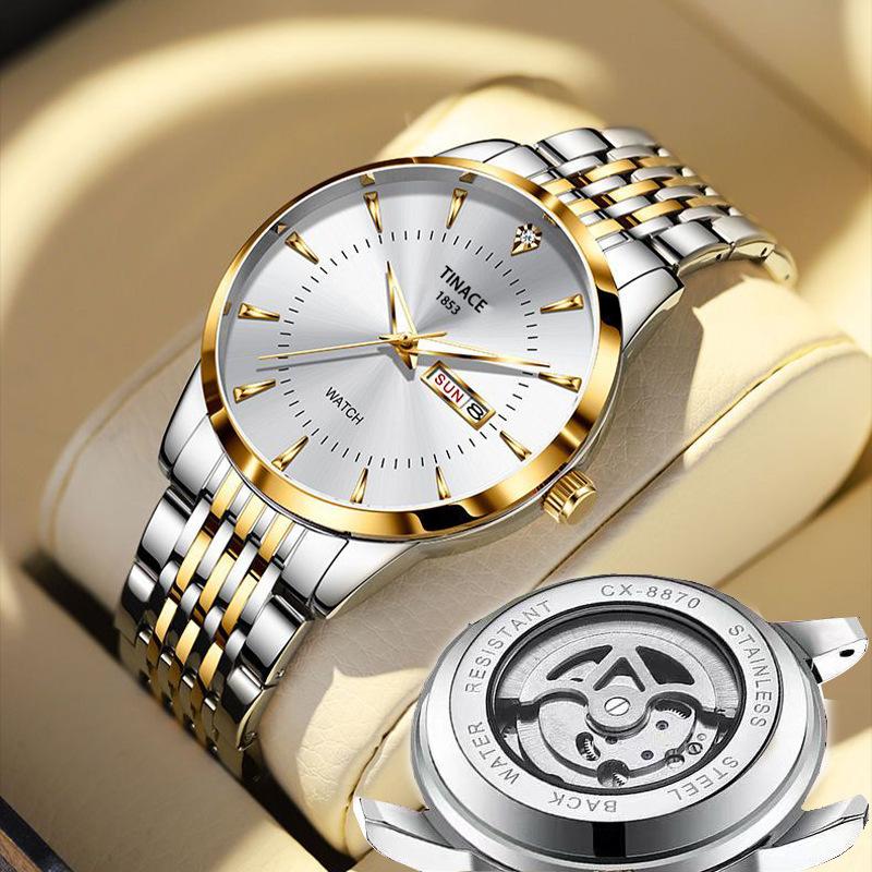 English Dual Calendar Automatic Non-mechanical Watch Men's Glow-in-the-dark Waterproof Business Casual Watch