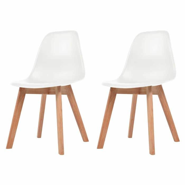Exclusive House - Dining Chairs Set of 2 White Plastic