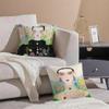 Fashion Illustration Cushion Cover Pillowcase Short Plush Invisible zipper Room Sofa Cushion Cover