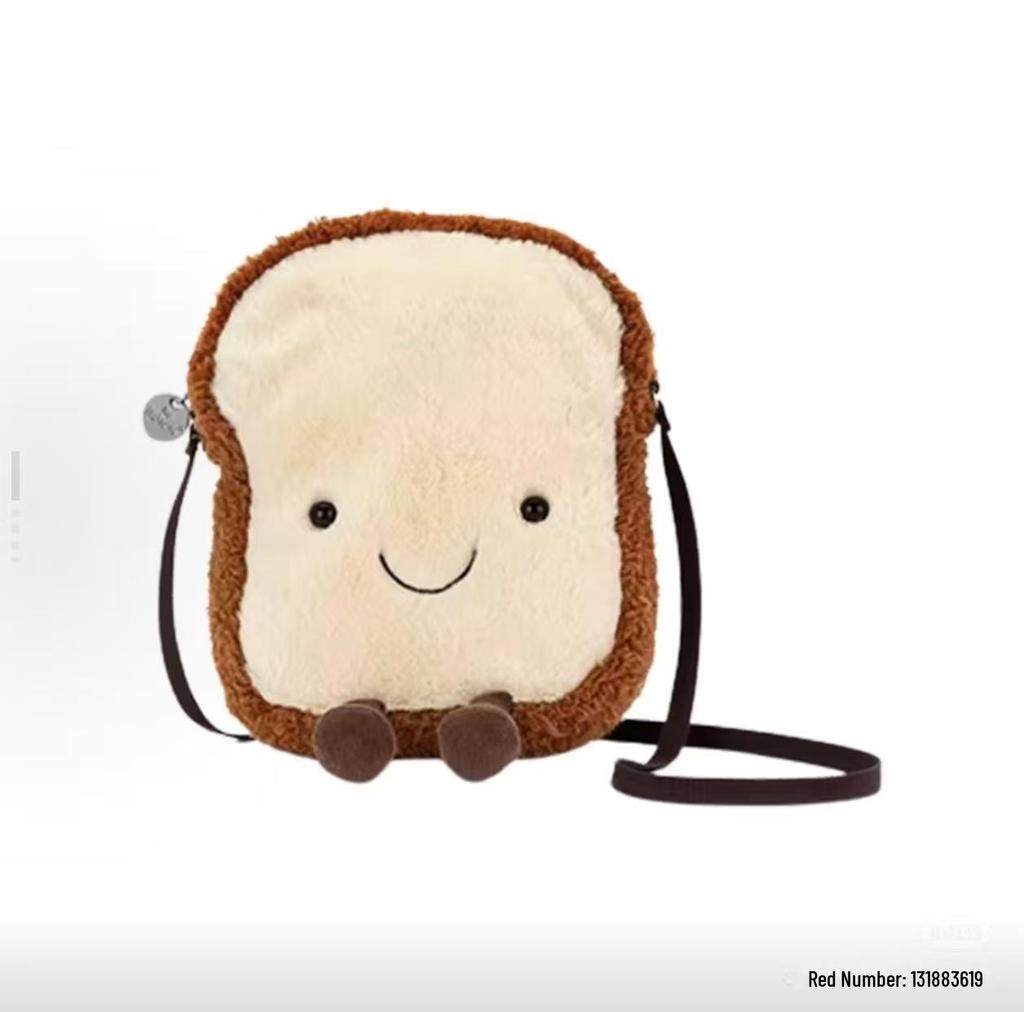 Jelly Crossbody Bag: Coffee Cup, Croissant, Bear Head Design with Zipper