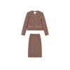 Xiangying Women's Boucle Tweed Skirt Suit