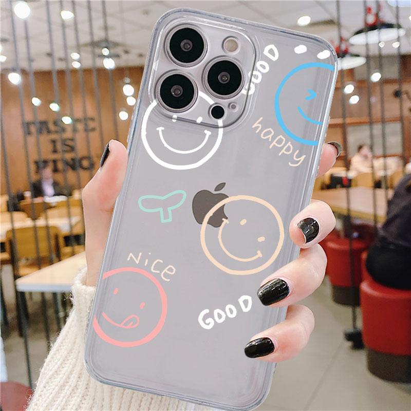 Clear Case For Apple iPhone 14 11 13 12 Pro 7 8 Plus XR X XS Max 6 6S 13Pro Silicone Phone Cover Love Line Flower