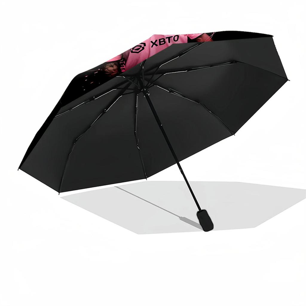 Messi Inter Miami Cf Compact Travel Automatic Umbrella Retractable Design with 8-Rib Durability Foldable Design for Outdoor Daily Use Elegant Umbrella