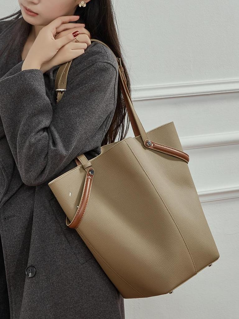 Women's Genuine Leather Tote - Large Capacity, High-End Niche Shoulder Handbag