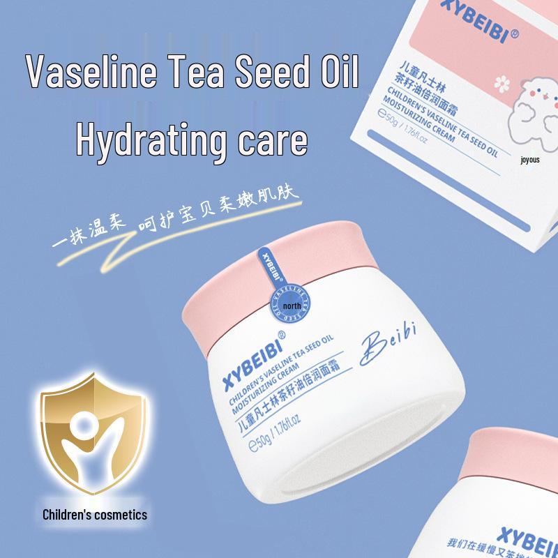Children's Vaseline Tea Seed Oil Moisturizing Face Cream: Baby Hydrating & Nourishing Formula for Autumn/Winter.