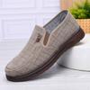 Breathable Linen Men's Shoes New Non-slip One-pedal Casual Shoes Summer Old Beijing Cloth Shoes Single Shoes Middle-aged and Elderly