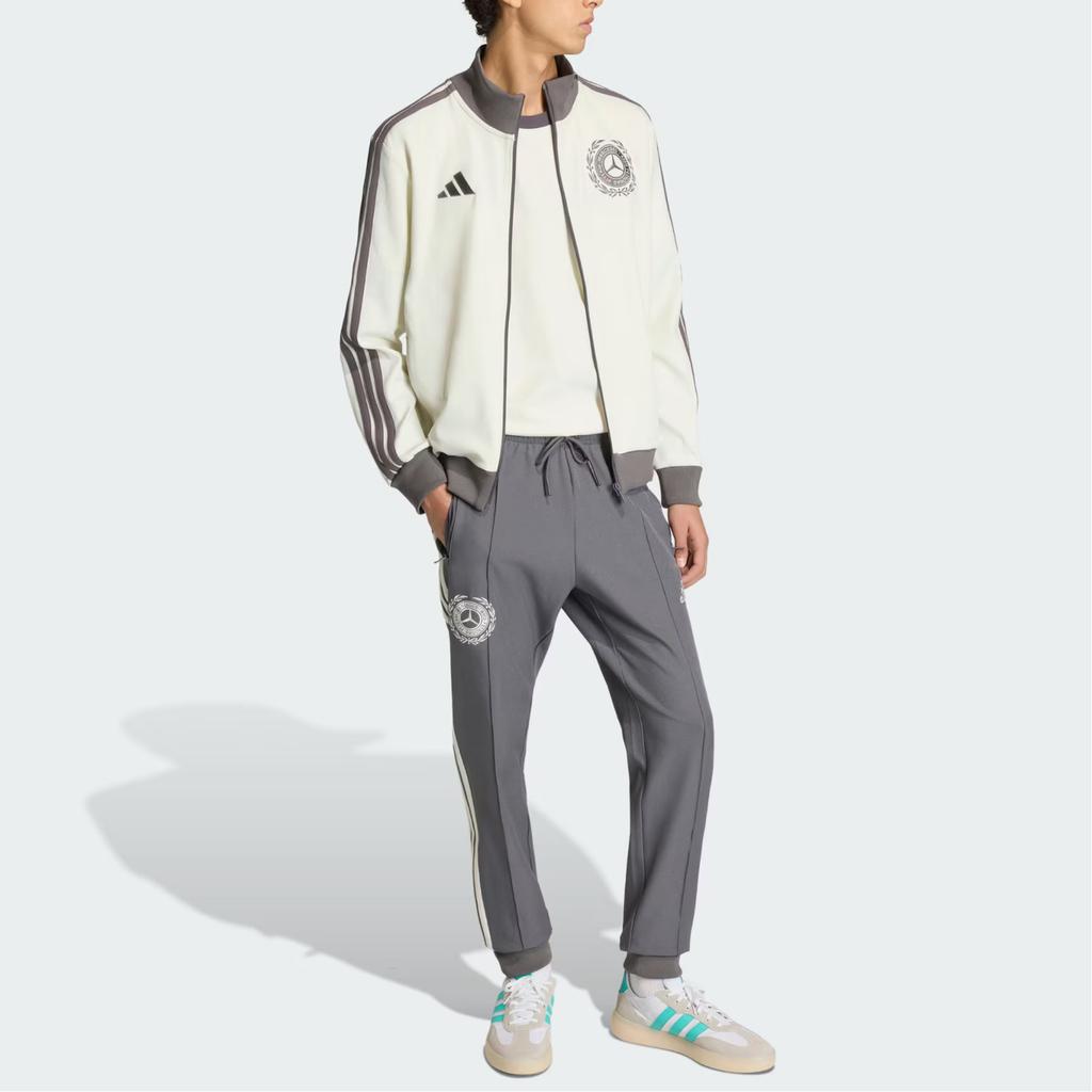 Adidas Mercedes - Amg Petronas Formula 1 Team Silver Arrow Series Mercedes Amg Petronas F1 Team Stand Collar Slim Fit Jacket Men Jackets KE8270