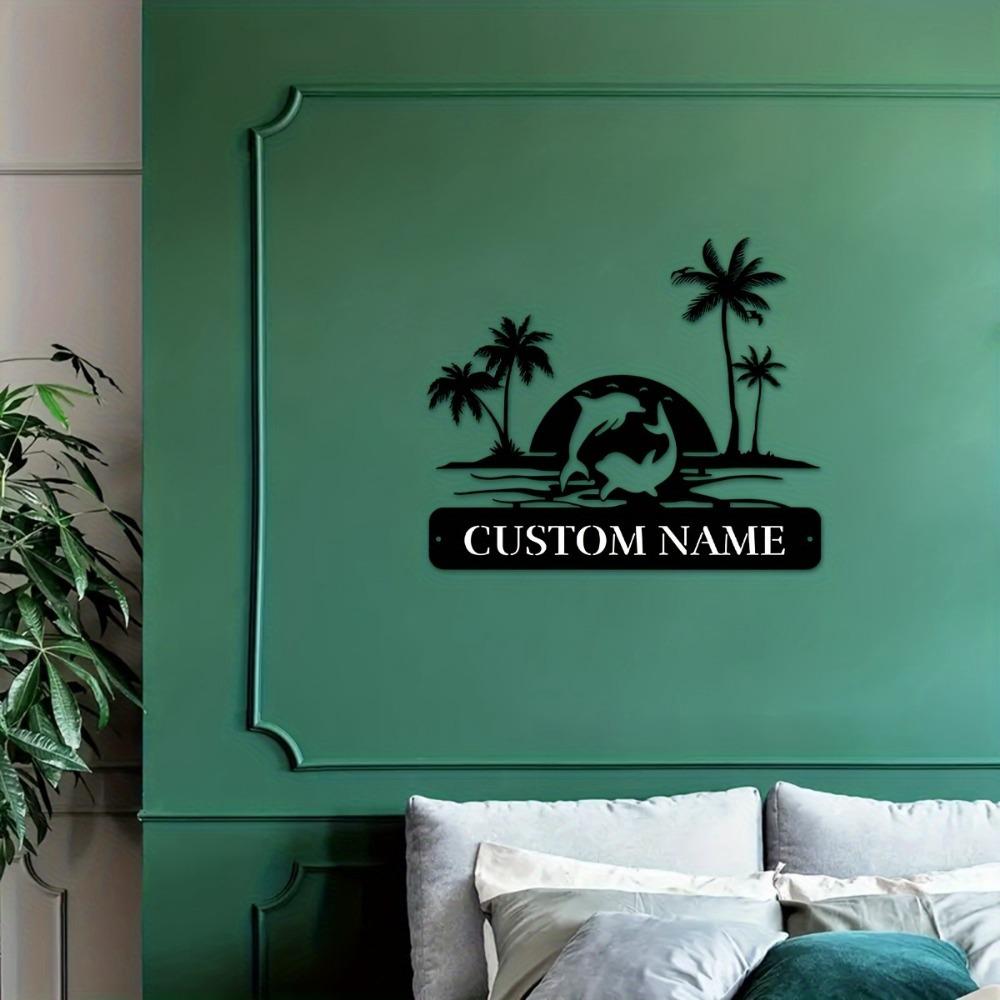 Custom Whale Metal Emblem – Vintage Home Decor for Indoor/Outdoor, Personalized Family Name Wall Art, Ideal Gift for Loved Ones.