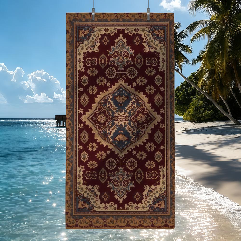 Art Persian Carpet Towel Beach Towel Travel Lightweight Skin Friendly For Pool Beach Camping Cruise Summer