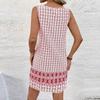 Women's Summer Retro Round Neck Sleeveless Loose Printed Vest Dress