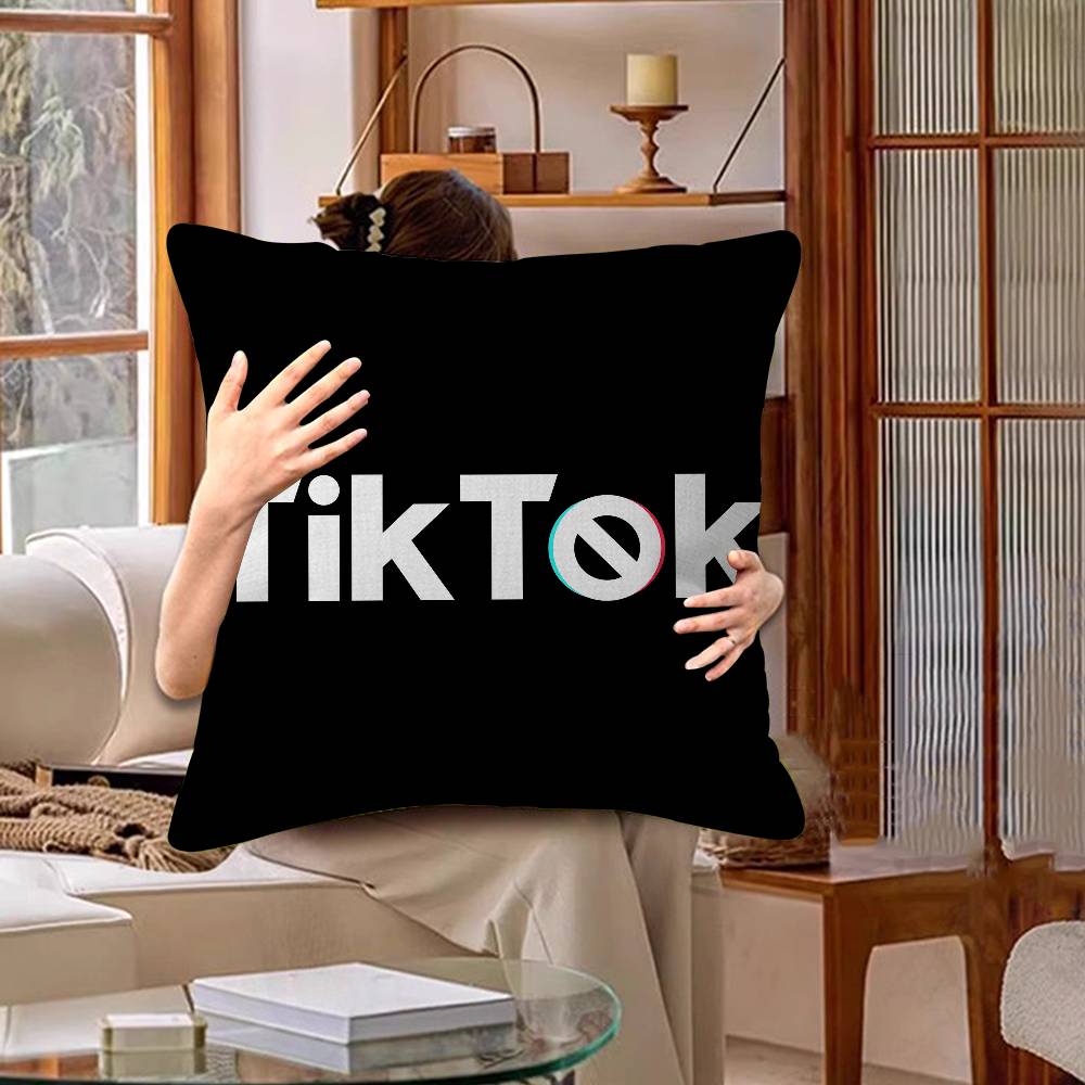 T-TikToks Logo Pillow Anime Pillow Sofa Bed Head Pillow Cover Cushion Cover 45x45 Cm Fashion