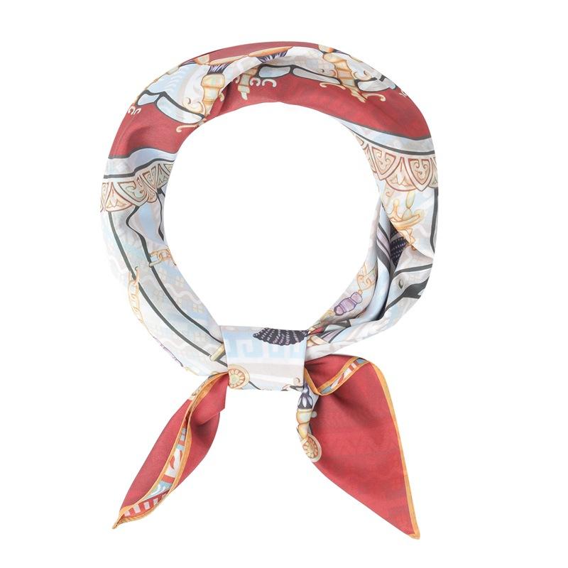 Zhonggao Youpin 2025 new spring, summer and autumn thin headscarf double-sided printed silk scarf square scarf