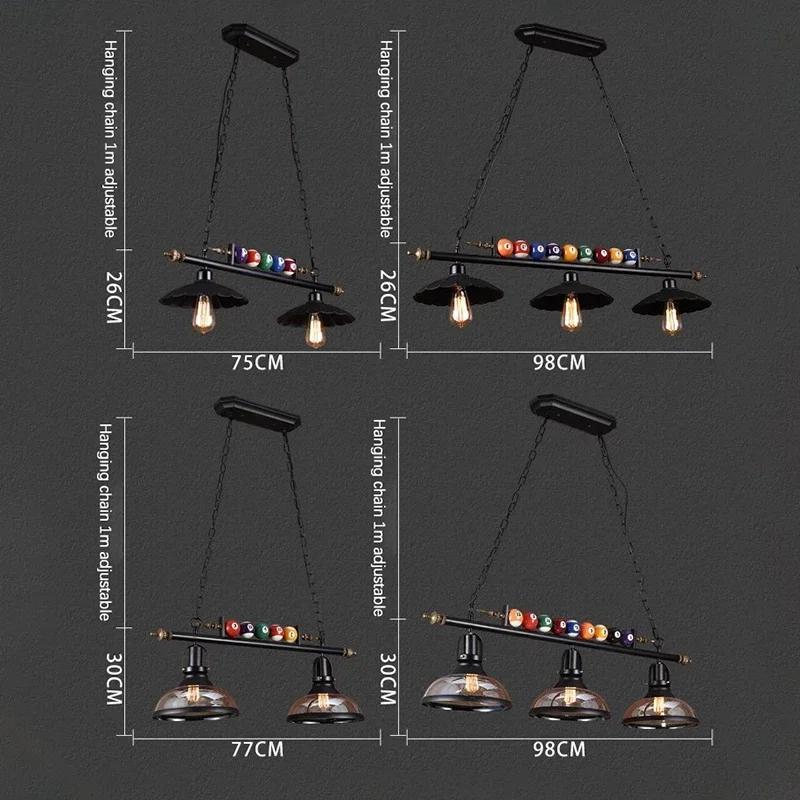Nordic retro restaurant billiards pendant light bar coffee shop hotel personalized LED lights room decoration lighting fixtures