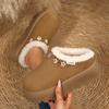 Fashion Chunky Platform Wedge Heel Furry Casual Shoes Women 2025 Winter Warm Plush Mules Slippers Soft Thick Bottom Fur Outdoor Slippers