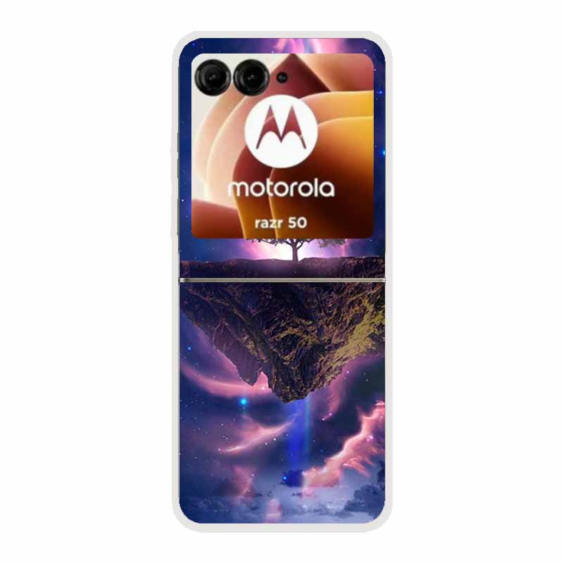 For Motorola Razr 50 Ultra Case Plastic Hard Painted Cartoon Transparent Back Cover Case for Motorola Razr 50 5G Hard PC Case 50