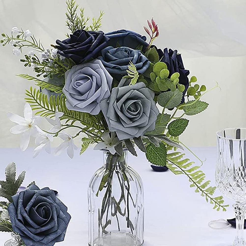 1 Box Artificial PE Foam Rose Flowers Bridal Bouquets for Wedding Table Home Party Gift Decorations DIY Scrapbook Supplies