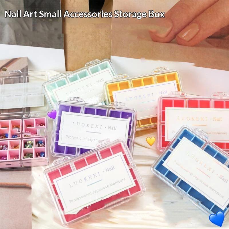 24Grids Nail Decoration Accessories Storage Box Transparent Jewelry Earrings Display Box Storage Container