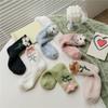 6Pairs Flower Coral Fleece Socks Thickened Warm Socks Women Soft Floor Plush Socks  Winter