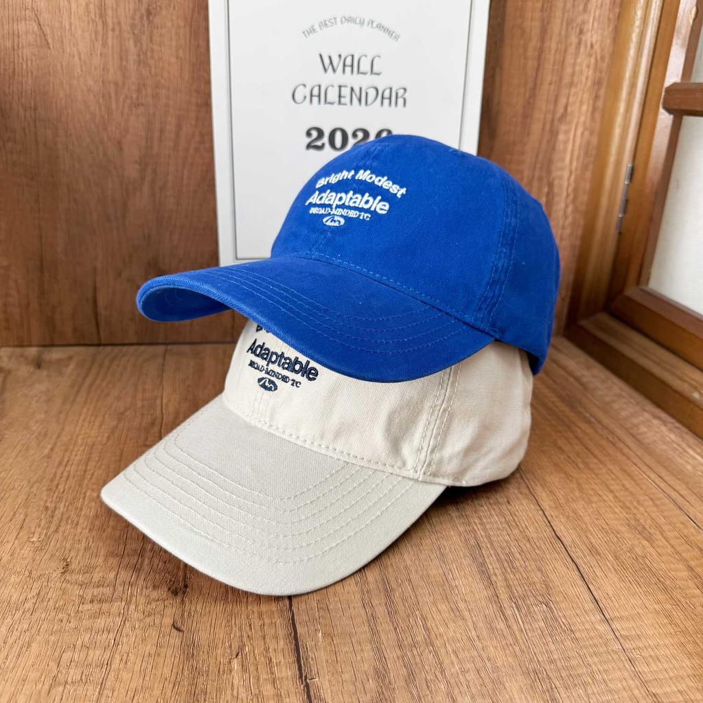 American casual washed soft top baseball cap early autumn embroidery old cap widened brim couple outdoor outing