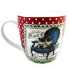 Les Trésors De Lily [M1397] - Porcelánový hrnek 'Belle Epoque', červený a bílý (psi) - 9x9 cm