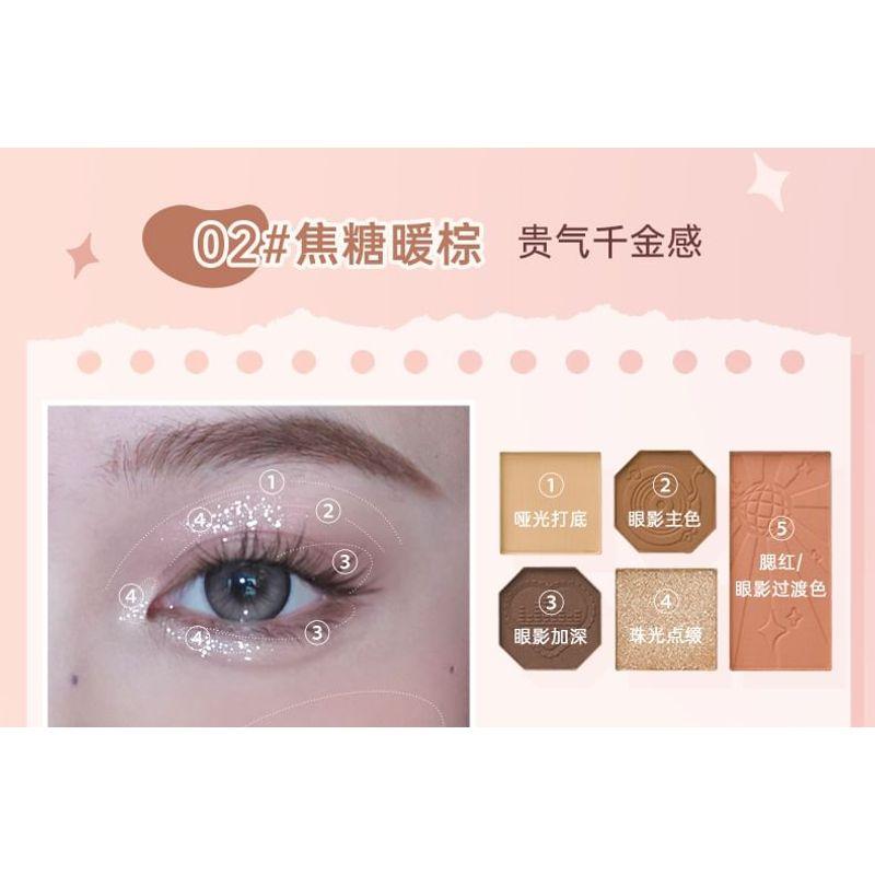 Gracebabi - 2 in 1 Eyeshadow & Cheek Palette - Brown