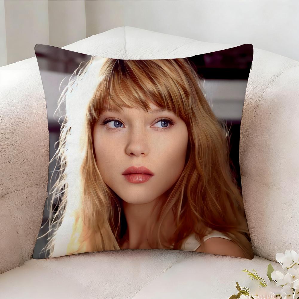 LLea Seydoux Actor Pillow Case Pillowcase Doublesided Printed Sofa Cushion Bedroom Headboard Pillow