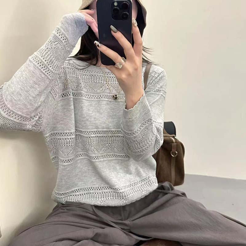 Sweater for Women Autumn Winter Thickened Warm Knitted Stretchy Lace-Up Solid Color Long Sleeve Oversize Tops