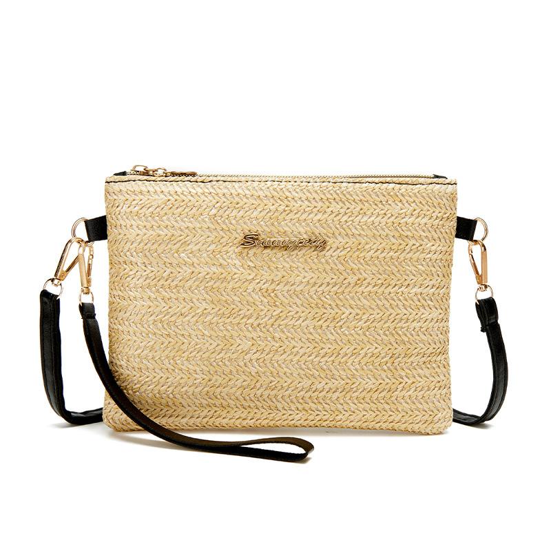 

Lightweight and simple woven small square bag spring and summer shoulder messenger mobile phone bag fashionable versatile women s small bag чёрный